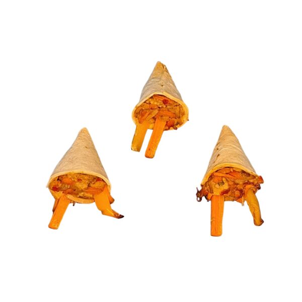 Mini Wrap asiatisch mit Wok-Gemüse und Soja-Sauce